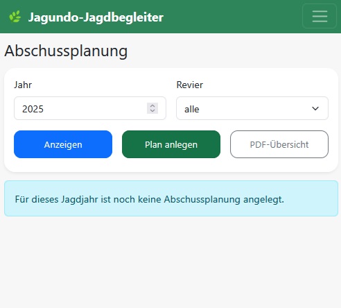 Abschussplanung Übersicht