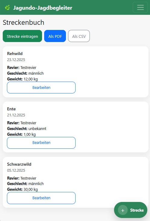 Streckenbuch Übersicht